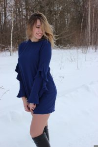 Chaussure avec une robe en hiver